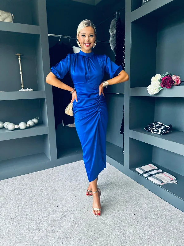 Midi dresses with geometric cutouts for a contemporary and edgy look Fergie Detailed Midi Dress Cobalt Midi dresses with geometric cutouts for a contemporary and edgy look Fergie Detailed Midi Dress Cobalt