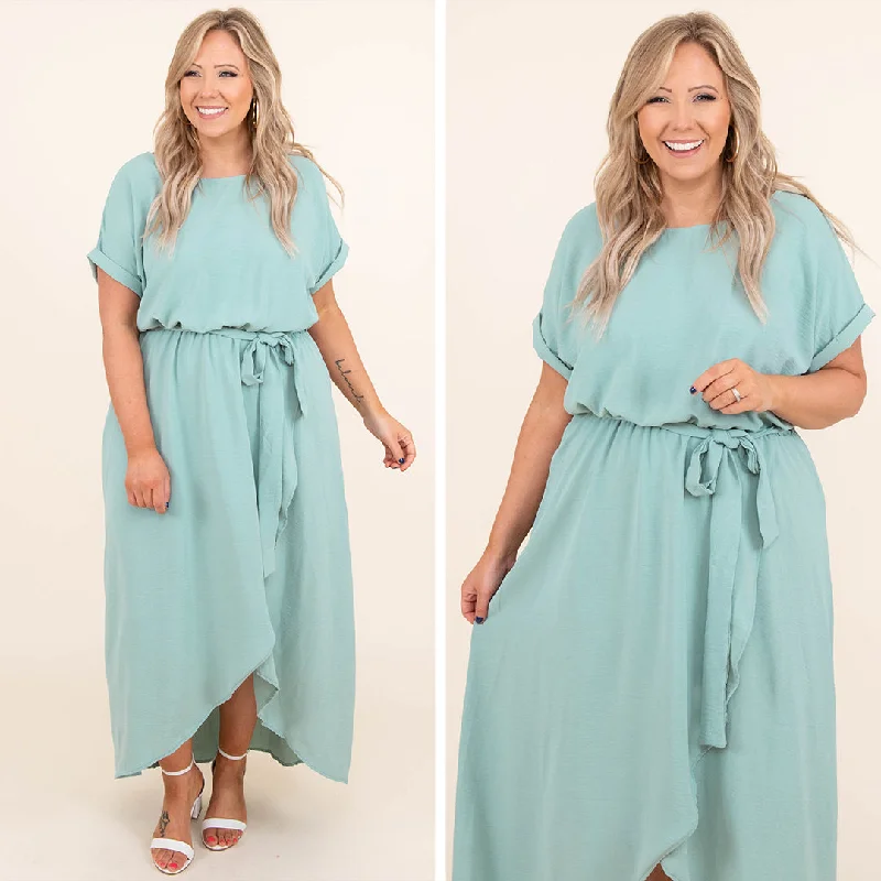 Midi dresses with bow accents for a sweet and charming look Leave 'Em Stunned Dress, Sage