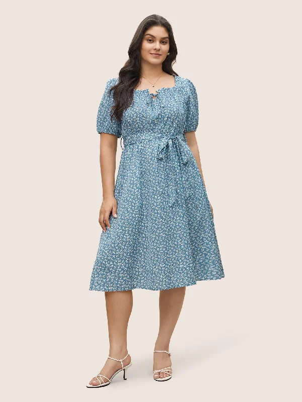 Sleeveless midi dresses with lace details for summer weddings Ditsy Floral Tie Neck Frill Trim Belted Dress Sleeveless midi dresses with lace details for summer weddings Ditsy Floral Tie Neck Frill Trim Belted Dress