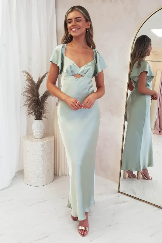 Midi dresses with embroidered accents for a unique and detailed design Willow Satin Cap Sleeve Midi Dress | Sage Midi dresses with embroidered accents for a unique and detailed design Willow Satin Cap Sleeve Midi Dress | Sage