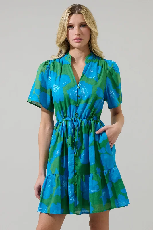 Mini dresses with criss - cross backs for a flirty look Rori Floral Amo Button Up Mini Dress Mini dresses with criss - cross backs for a flirty look Rori Floral Amo Button Up Mini Dress