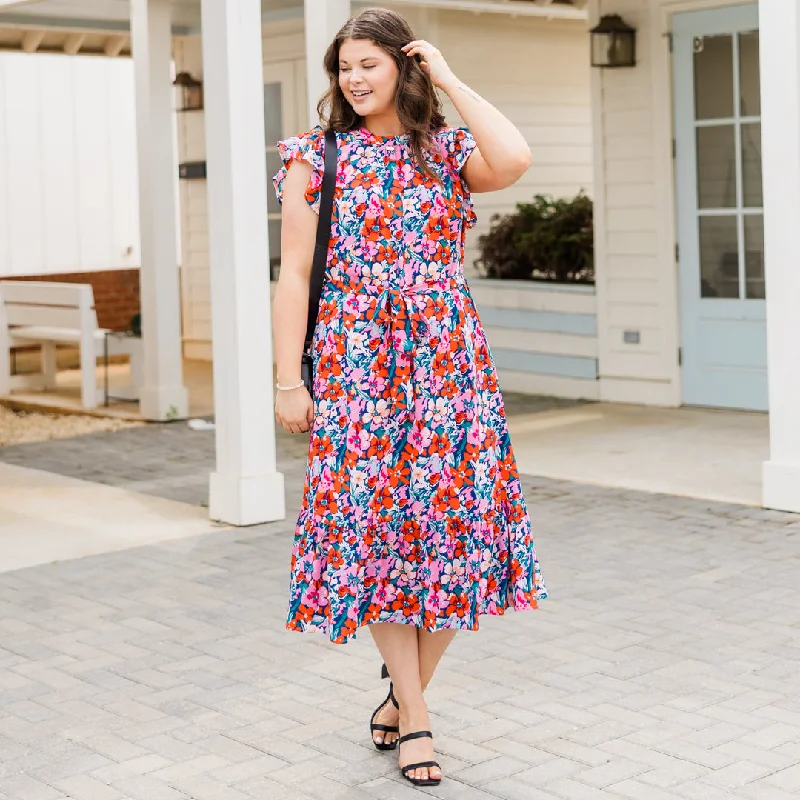 Maxi - inspired midi dresses with flowing fabrics for a beachy vibe Elegantly Enchanted Maxi Dress, Pink Maxi - inspired midi dresses with flowing fabrics for a beachy vibe Elegantly Enchanted Maxi Dress, Pink