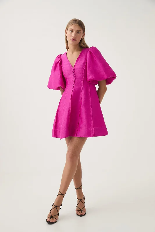 Mini dresses with tiered skirts for added volume Dusk Puff Sleeve Mini Dress