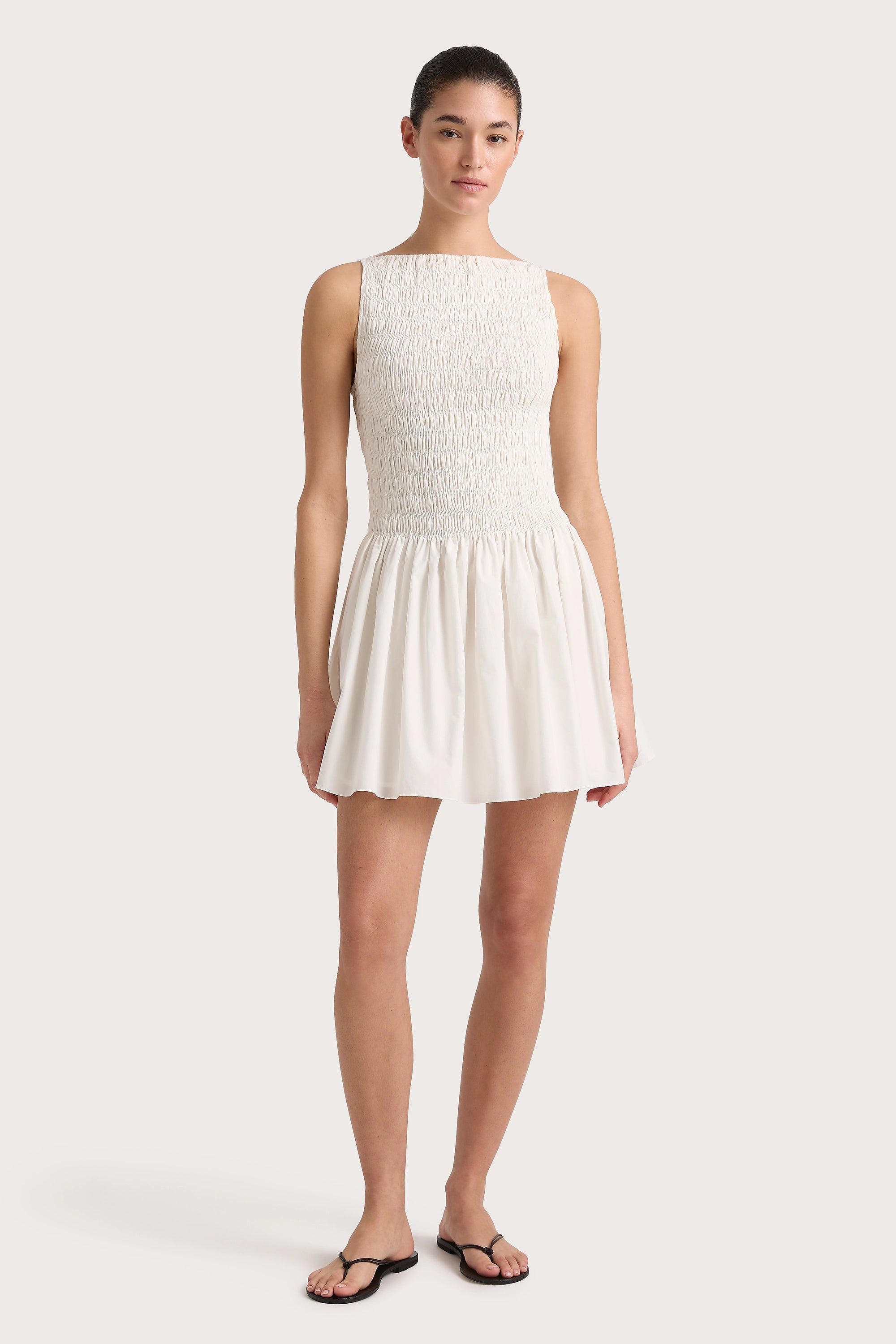 Sheer mini dresses with lace inserts Noa Mini Dress White