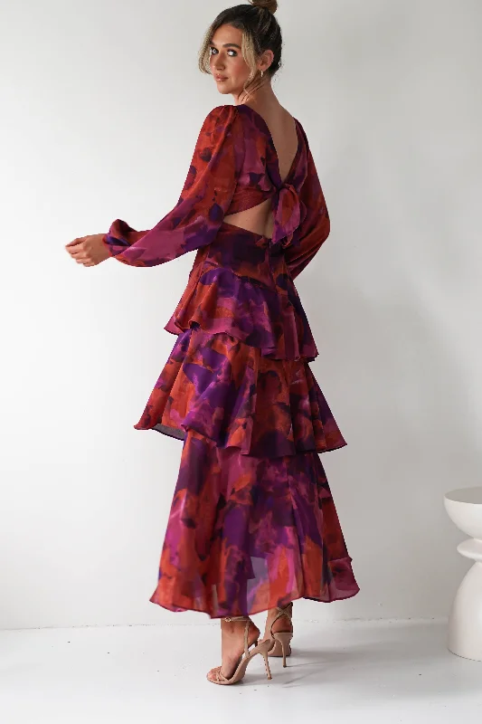 Midi dresses with satin - finish fabrics for a luxurious feel Lainey Ruffle Maxi Dress | Mixed Print Midi dresses with satin - finish fabrics for a luxurious feel Lainey Ruffle Maxi Dress | Mixed Print