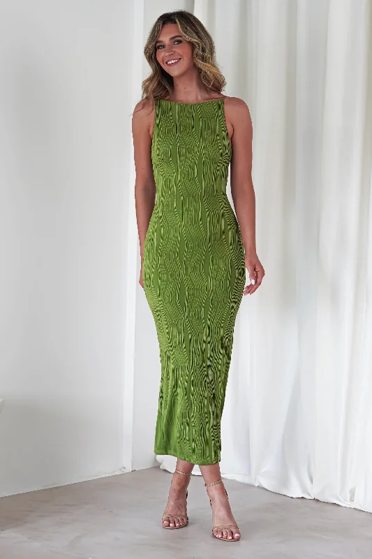 Midi dresses with off - the - shoulder necklines for a flirty look Brighton Textured Bodycon Midaxi Dress | Green Midi dresses with off - the - shoulder necklines for a flirty look Brighton Textured Bodycon Midaxi Dress | Green