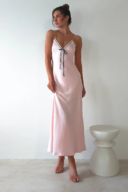 Midi dresses with button - front designs for a classic touch Lottie Soft Satin Slip Maxi Dress | Rose Pink Midi dresses with button - front designs for a classic touch Lottie Soft Satin Slip Maxi Dress | Rose Pink