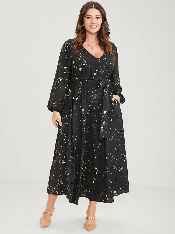 Midi dresses with mesh inserts for a trendy and breathable option Moon And Star Pocket Split Belted Bodycon Dress Midi dresses with mesh inserts for a trendy and breathable option Moon And Star Pocket Split Belted Bodycon Dress
