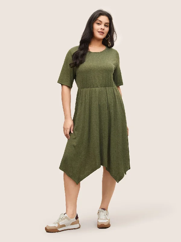 Velvet midi dresses in jewel tones for a glamorous winter event Supersoft Essentials Solid Hanky Hem Dress Velvet midi dresses in jewel tones for a glamorous winter event Supersoft Essentials Solid Hanky Hem Dress