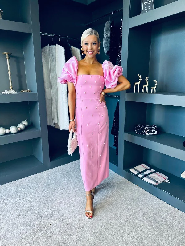 Midi dresses with asymmetric hems for a fashion - forward and dynamic appearance Ivy Embellished Occasion Dress Pink Midi dresses with asymmetric hems for a fashion - forward and dynamic appearance Ivy Embellished Occasion Dress Pink