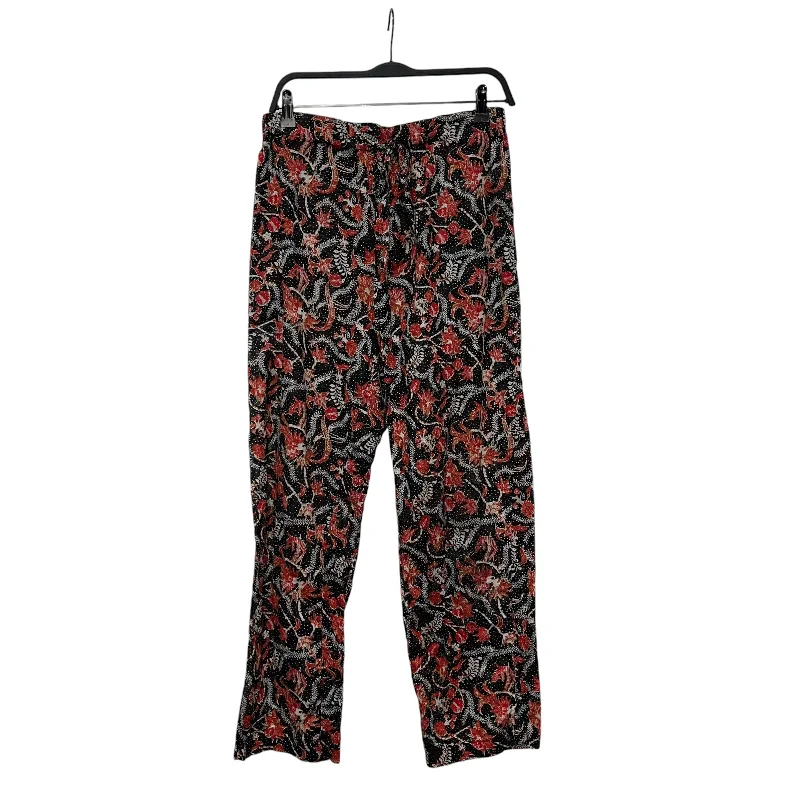 Flare Leg Women's Satin Trousers for a Glamorous Night OutISABEL MARANT ETOILE/Bottoms/36/Floral Pattern/Nylon/BLK/ Flare Leg Women's Satin Trousers for a Glamorous Night OutISABEL MARANT ETOILE/Bottoms/36/Floral Pattern/Nylon/BLK/