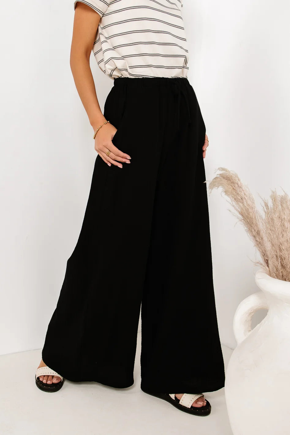 Straight - Leg Women's Vegan Leather Pants for a Chic LookBrandi Wide Leg Pants in Black Straight - Leg Women's Vegan Leather Pants for a Chic LookBrandi Wide Leg Pants in Black