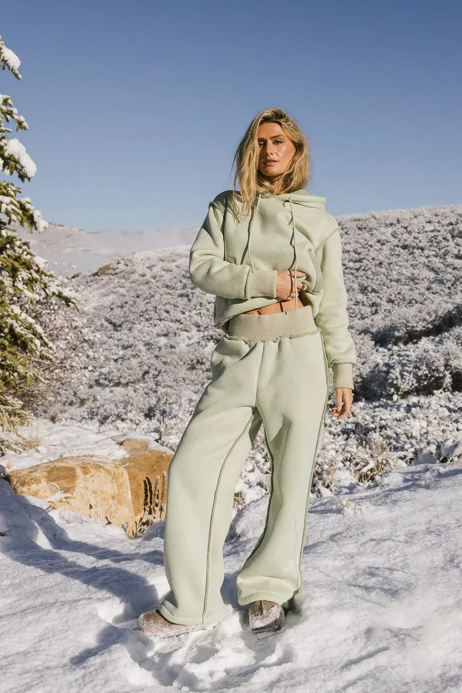Cropped Women's Corduroy Pants in Autumn ColorsMattie Faux Shearling Pants in Sage - FINAL SALE Cropped Women's Corduroy Pants in Autumn ColorsMattie Faux Shearling Pants in Sage - FINAL SALE