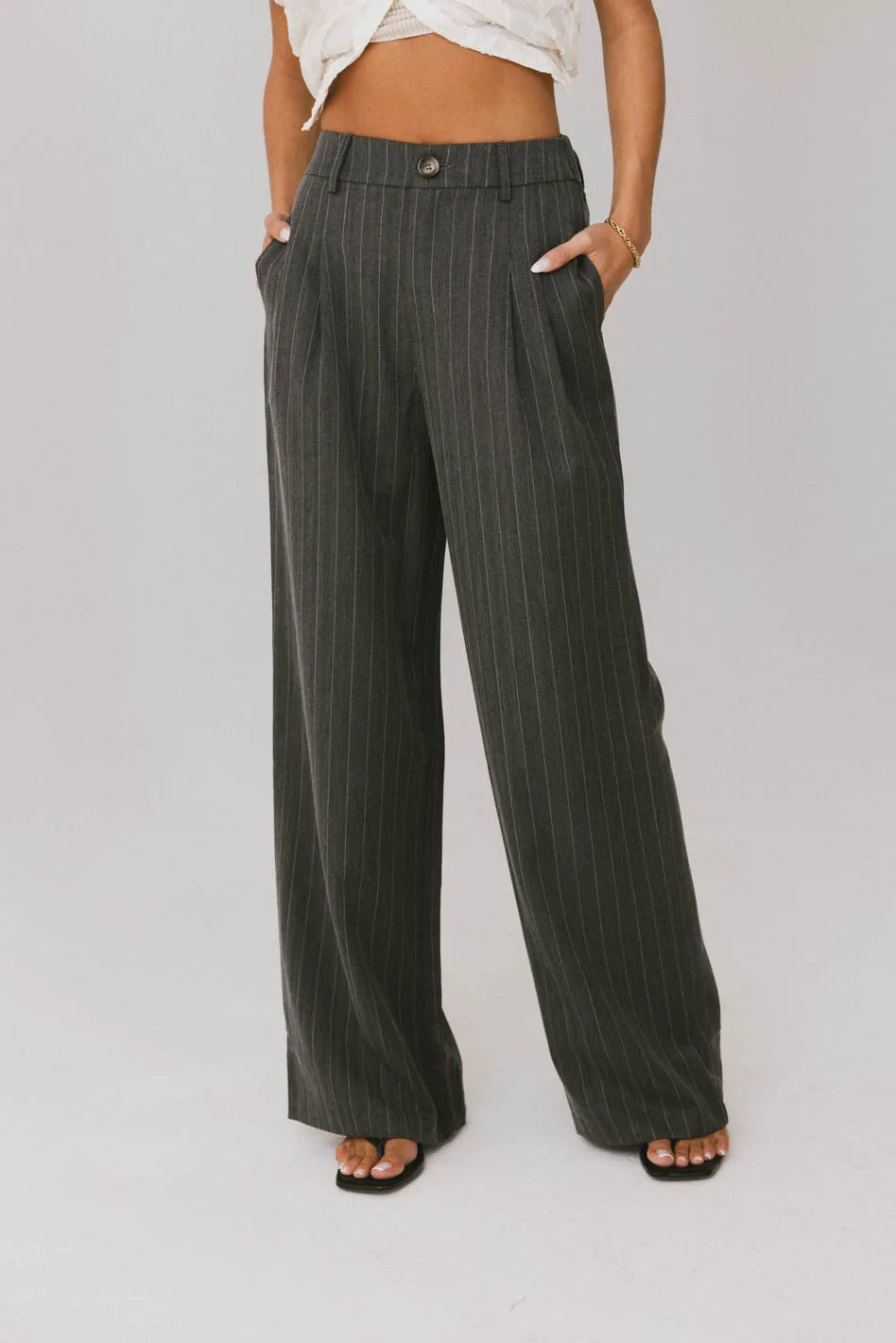 Bootcut Style Women's Stretch Denim Jeans in Dark WashReese Striped Slacks in Charcoal Bootcut Style Women's Stretch Denim Jeans in Dark WashReese Striped Slacks in Charcoal