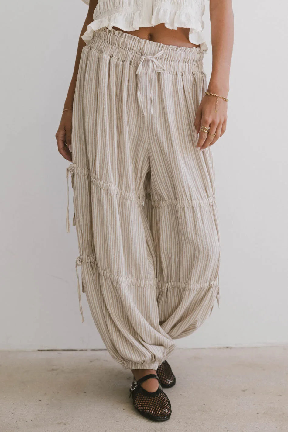 Plus Size Women's Patchwork - Design Jeans for a Unique AppearanceXimena Striped Pants Plus Size Women's Patchwork - Design Jeans for a Unique AppearanceXimena Striped Pants