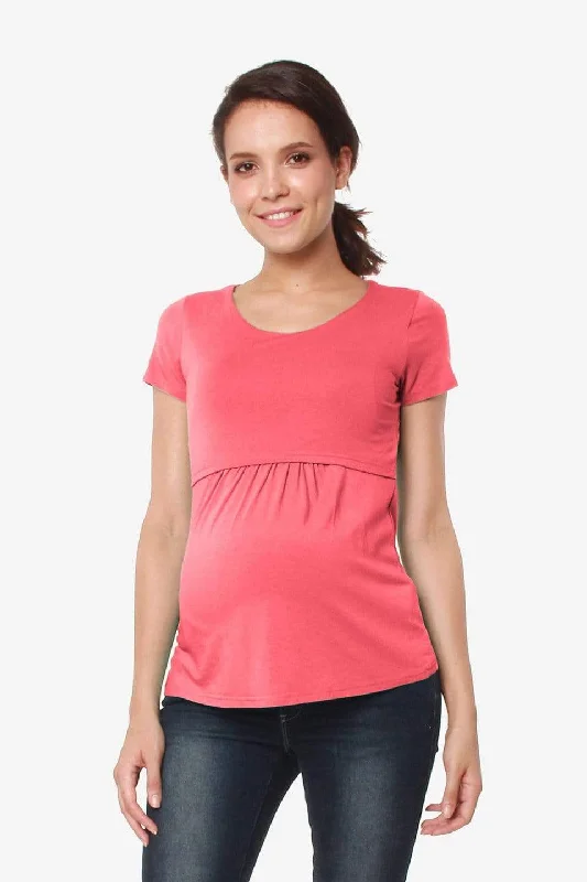 wireless women nursing bra for a natural feelAggie Empire Nursing Top Dark Coral