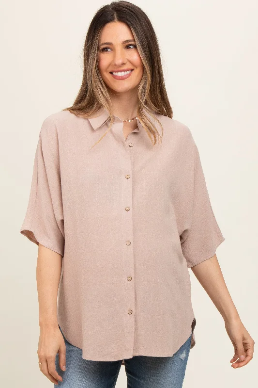 sleep - friendly women nursing braBeige Linen Dolman Half Sleeve Button Down Maternity Top sleep - friendly women nursing braBeige Linen Dolman Half Sleeve Button Down Maternity Top