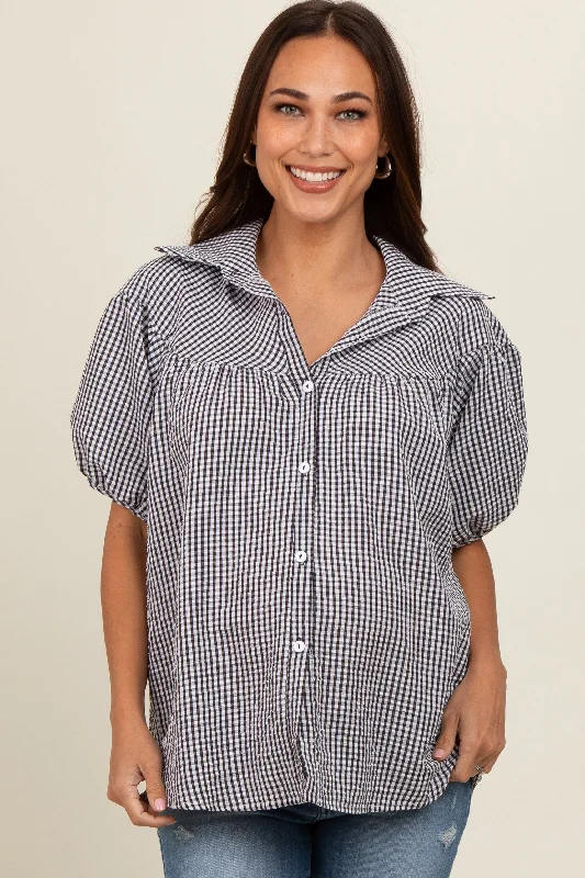 hand wash only women nursing braBlack Plaid Button Down Maternity Top