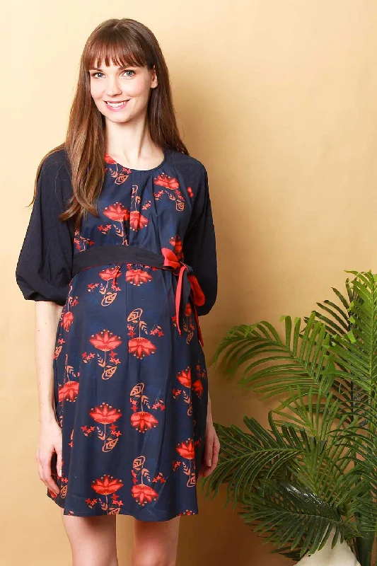 travel friendly women nursing braCrispina Nursing Dress Moroccan Navy