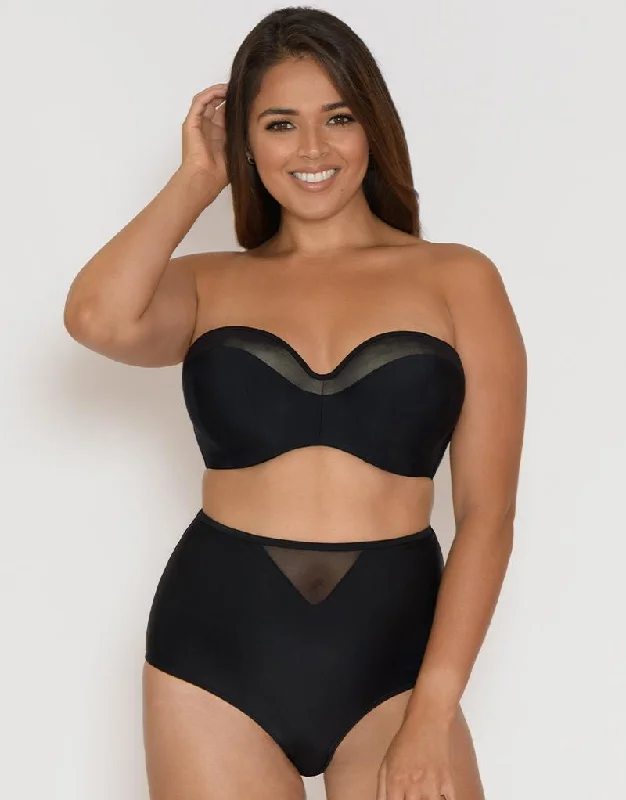 plus size women bikini briefs for a perfect fitCurvy Kate Sheer Class Bandeau Bikini Top Black plus size women bikini briefs for a perfect fitCurvy Kate Sheer Class Bandeau Bikini Top Black