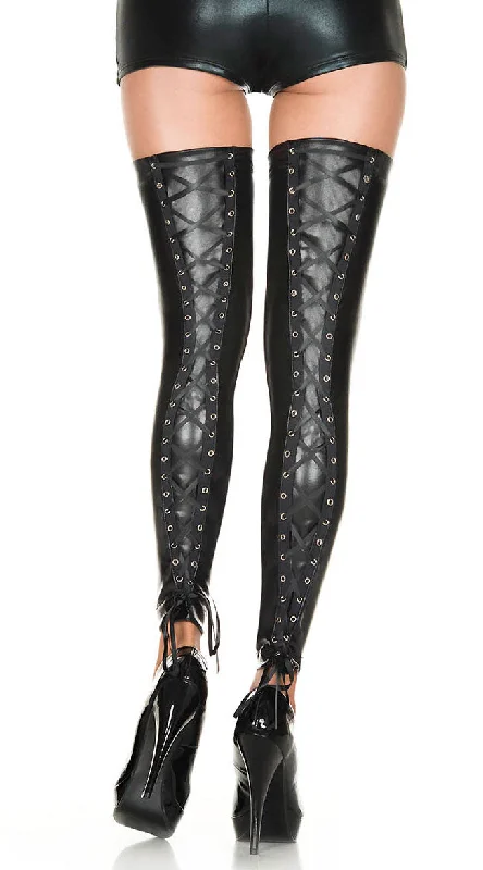 anniversary women lingerie gifts for a special momentFootless Wet Look Lace-Up Thigh Highs anniversary women lingerie gifts for a special momentFootless Wet Look Lace-Up Thigh Highs
