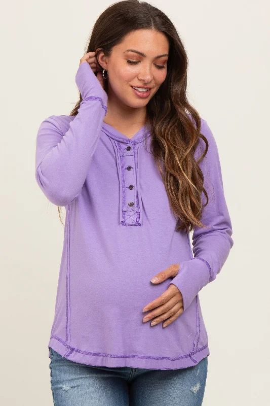 odor resistant women nursing braLavender Long Sleeve Exposed Seam Maternity Top