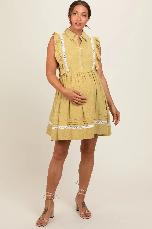 supportive eco - friendly women nursing braLime Button Front Flutter Sleeve Maternity Mini Dress supportive eco - friendly women nursing braLime Button Front Flutter Sleeve Maternity Mini Dress