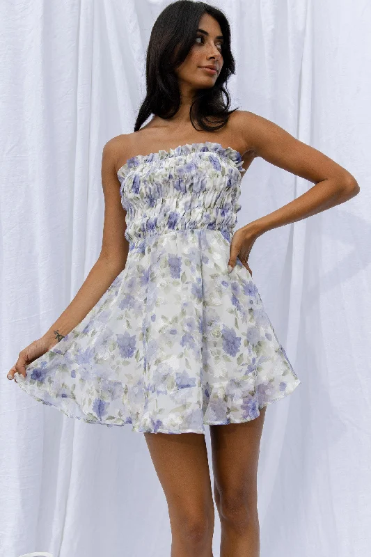 Backless Women Dress for a Sexy and Alluring Look at Evening Events5 O'Clock Somewhere Shirred Bust Mini Dress Floral Blue Backless Women Dress for a Sexy and Alluring Look at Evening Events5 O'Clock Somewhere Shirred Bust Mini Dress Floral Blue