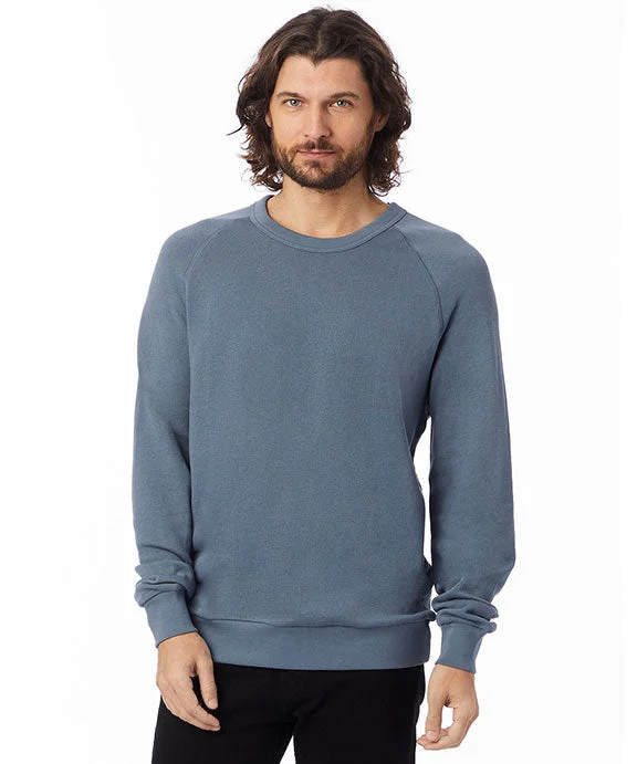 Women's cropped sweatshirt with a slogan graphic for a fun and expressive look9575ZT - Alternative Unisex Washed Terry Champ Sweatshirt | Washed Denim