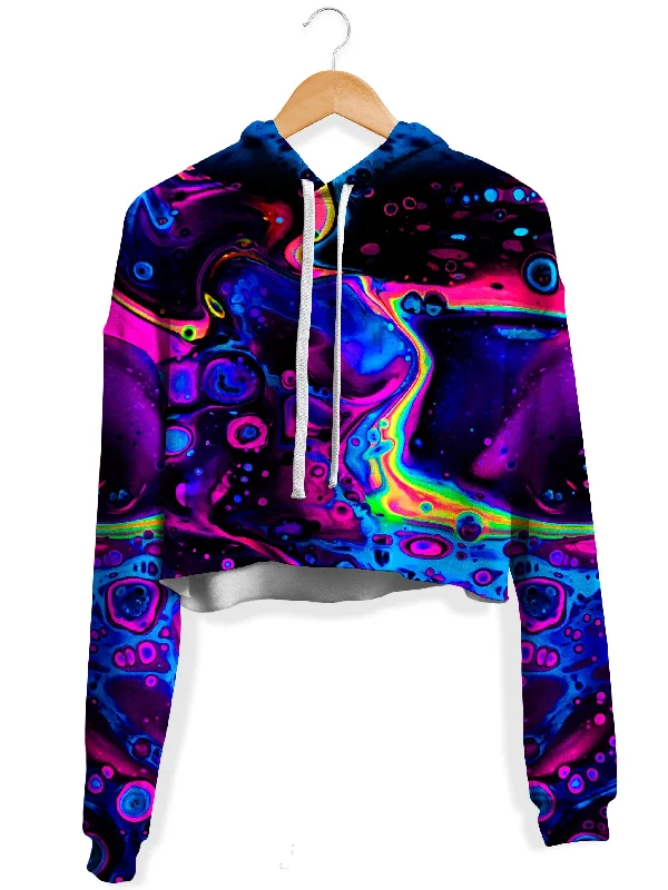 Women's pullover hoodie with a side slit for a modern and relaxed fitAcid Bath Fleece Crop Hoodie Women's pullover hoodie with a side slit for a modern and relaxed fitAcid Bath Fleece Crop Hoodie