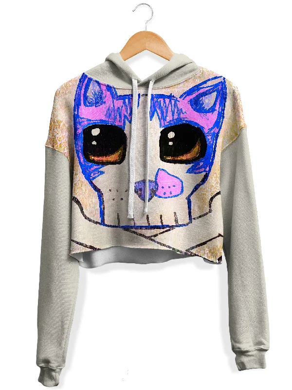 Women's graphic - printed sweatshirt featuring floral patterns for a feminine touchAerro Blue Fleece Crop Hoodie Women's graphic - printed sweatshirt featuring floral patterns for a feminine touchAerro Blue Fleece Crop Hoodie