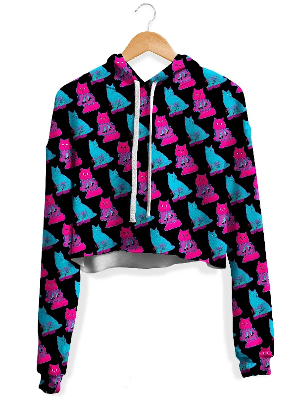 Women's graphic - printed sweatshirt featuring floral patterns for a feminine touchBoots N Cats Fleece Crop Hoodie Women's graphic - printed sweatshirt featuring floral patterns for a feminine touchBoots N Cats Fleece Crop Hoodie