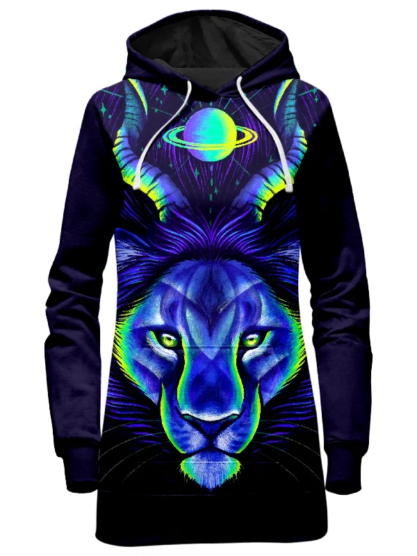 Women's color - block hoodie combining bold hues for a fashion - forward statementCelestial Lion Hoodie Dress Women's color - block hoodie combining bold hues for a fashion - forward statementCelestial Lion Hoodie Dress