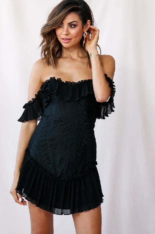 Wrap - Style Women Dress with Adjustable Fit for All Body TypesDreamy Off-Shoulder Mini Dress Black Wrap - Style Women Dress with Adjustable Fit for All Body TypesDreamy Off-Shoulder Mini Dress Black