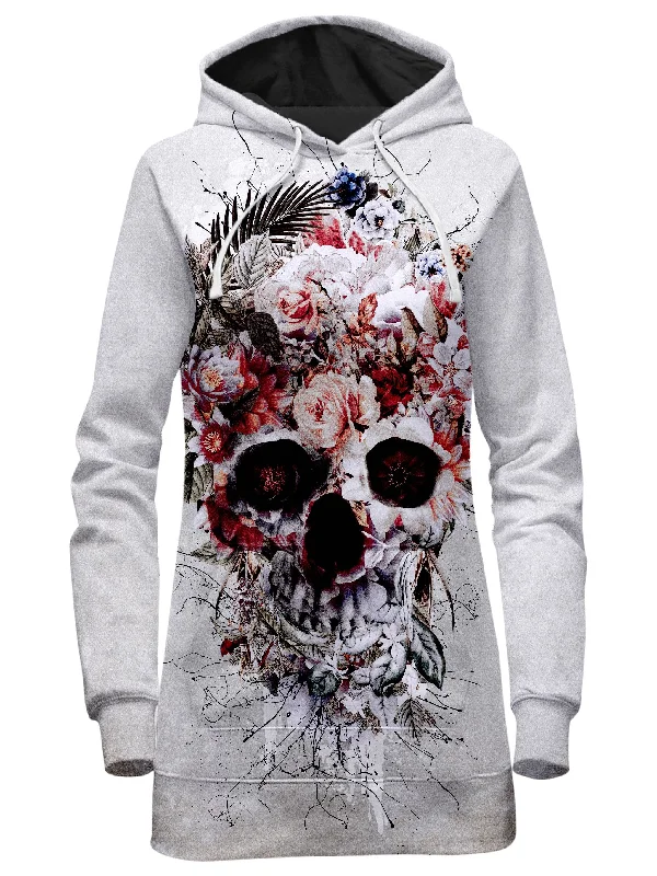 Women's graphic - printed sweatshirt featuring floral patterns for a feminine touchFloral Skull Hoodie Dress Women's graphic - printed sweatshirt featuring floral patterns for a feminine touchFloral Skull Hoodie Dress