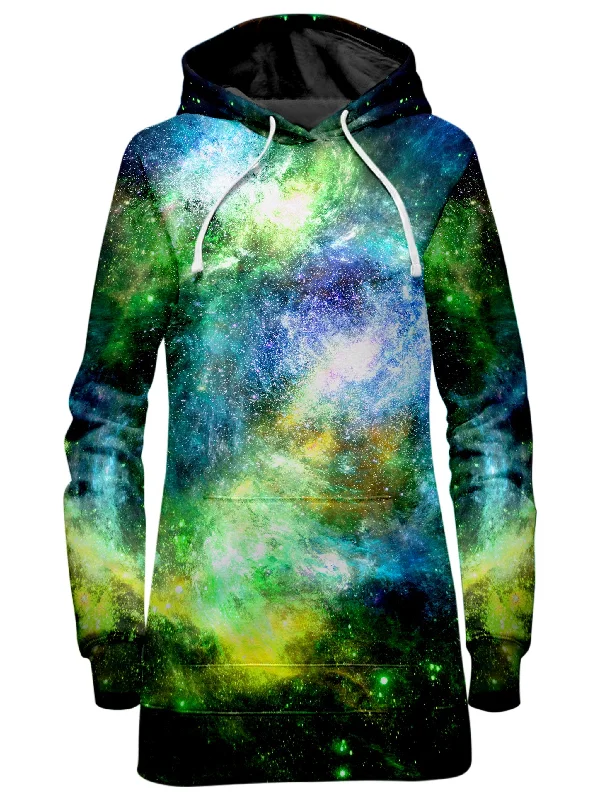 Women's graphic - printed sweatshirt featuring floral patterns for a feminine touchGreen Psychedelic Nebula Hoodie Dress Women's graphic - printed sweatshirt featuring floral patterns for a feminine touchGreen Psychedelic Nebula Hoodie Dress