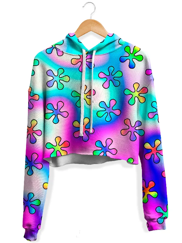 Women's mock - neck sweatshirt made of moisture - wicking material for fitness useGroovy Trip Fleece Crop Hoodie Women's mock - neck sweatshirt made of moisture - wicking material for fitness useGroovy Trip Fleece Crop Hoodie