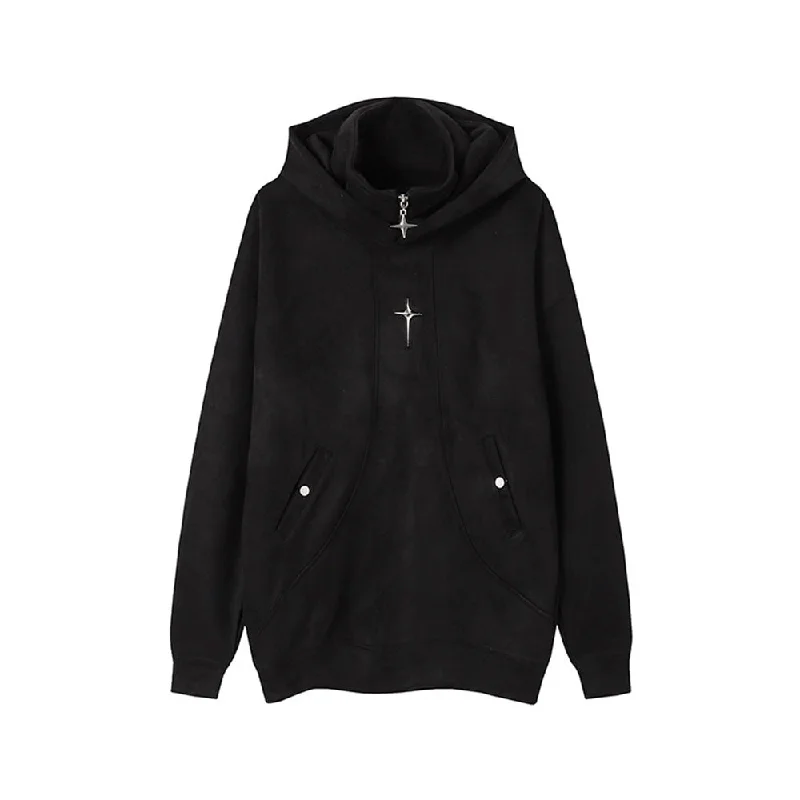 Women's crew - neck sweatshirt in a heather gray shade for a classic and versatile optionHigh Street Star Suede Hoodie Women's crew - neck sweatshirt in a heather gray shade for a classic and versatile optionHigh Street Star Suede Hoodie