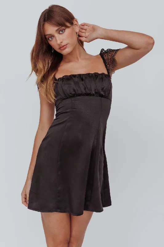 Mini Women Dress with a Short Hem for a Young and Trendy StyleInvites Only Lace Shoulder Mini Dress Black Mini Women Dress with a Short Hem for a Young and Trendy StyleInvites Only Lace Shoulder Mini Dress Black