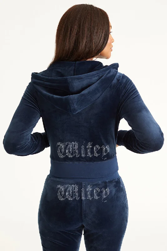 Women's sweatshirt with a mesh panel insert for breathability during workoutsWifey Big Bling Velour Hoodie Women's sweatshirt with a mesh panel insert for breathability during workoutsWifey Big Bling Velour Hoodie