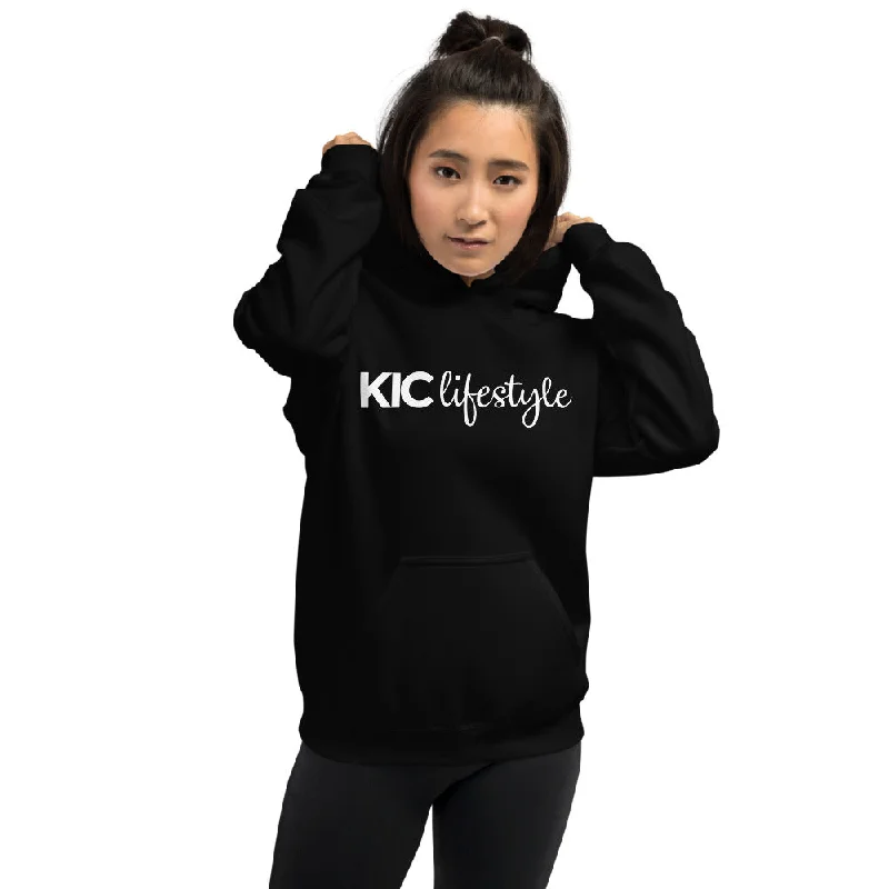 Women's color - block hoodie combining bold hues for a fashion - forward statementKIC Lifestyle Hoodie in Black Women's color - block hoodie combining bold hues for a fashion - forward statementKIC Lifestyle Hoodie in Black