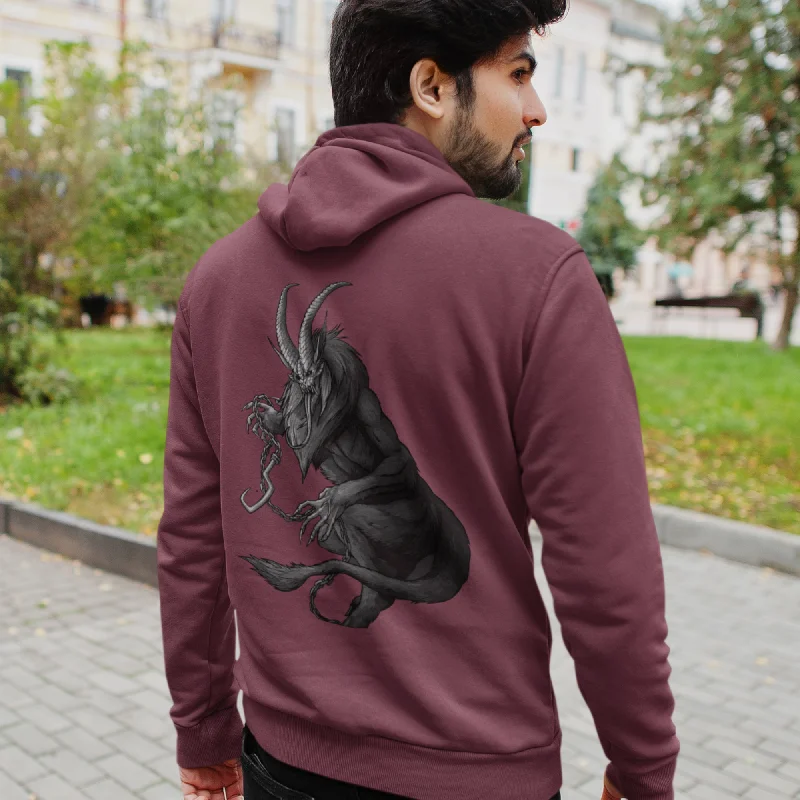 Women's color - block hoodie combining bold hues for a fashion - forward statementKrampus (B&W) - Premium Unisex Hoodie Women's color - block hoodie combining bold hues for a fashion - forward statementKrampus (B&W) - Premium Unisex Hoodie