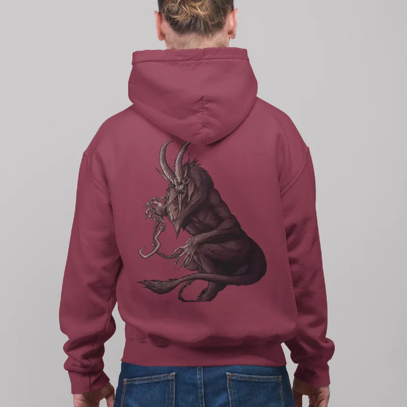 Women's cropped sweatshirt with a lace - trimmed hem for a romantic lookKrampus. - Premium Unisex Hoodie Women's cropped sweatshirt with a lace - trimmed hem for a romantic lookKrampus. - Premium Unisex Hoodie