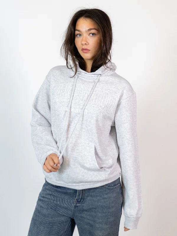 Women's zip - front sweatshirt with contrast stitching for a sporty aestheticLAKEWOOD HOODIE - GRÅ Women's zip - front sweatshirt with contrast stitching for a sporty aestheticLAKEWOOD HOODIE - GRÅ