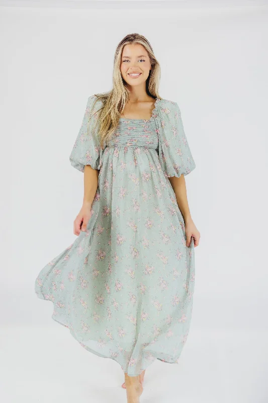 Wrap - Style Women Dress with Adjustable Fit for All Body TypesMelody Maxi Dress in Turquoise Floral - Bump Friendly & Inclusive Sizing (S-3XL) Wrap - Style Women Dress with Adjustable Fit for All Body TypesMelody Maxi Dress in Turquoise Floral - Bump Friendly & Inclusive Sizing (S-3XL)