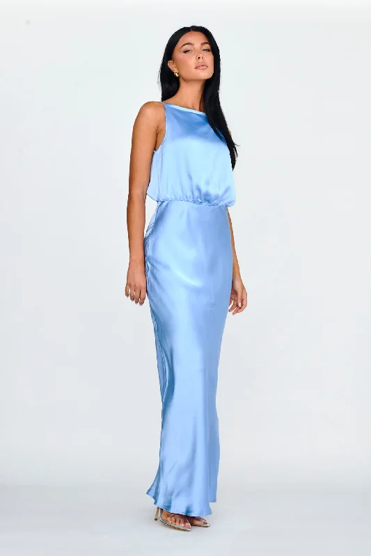 Sleeveless Women Dress in Bright Colors for Summer PartiesMidnight Hour Side Split Midi Dress Ocean Sleeveless Women Dress in Bright Colors for Summer PartiesMidnight Hour Side Split Midi Dress Ocean