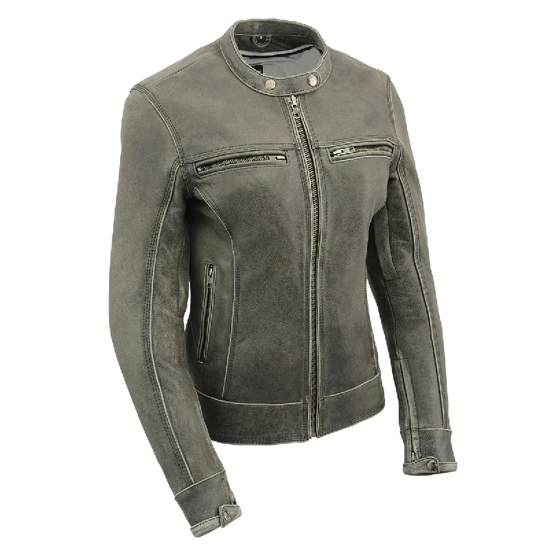 Women's trench coats with a removable belt for customizable stylingMilwaukee Leather MLL2550 Women's Scooter Distressed Grey Leather Motorcycle Riding Vented Jacket Women's trench coats with a removable belt for customizable stylingMilwaukee Leather MLL2550 Women's Scooter Distressed Grey Leather Motorcycle Riding Vented Jacket