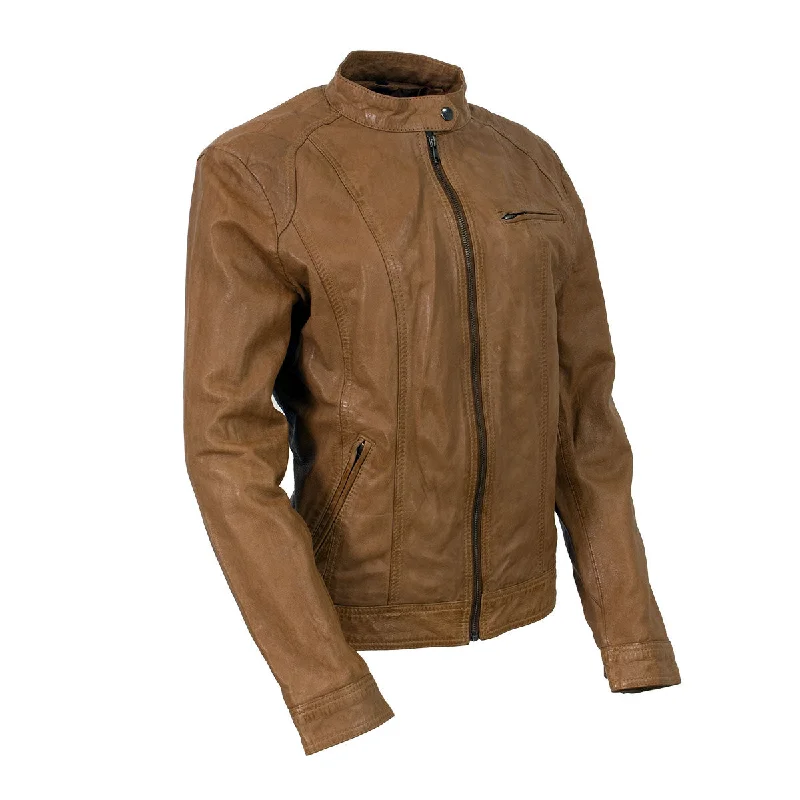 Women's long - length wool blend jackets for a warm and stylish winter lookMilwaukee Leather Vintage SFL2811 Women's Cognac Zipper Front Motorcycle Casual Fashion Leather Jacket Women's long - length wool blend jackets for a warm and stylish winter lookMilwaukee Leather Vintage SFL2811 Women's Cognac Zipper Front Motorcycle Casual Fashion Leather Jacket