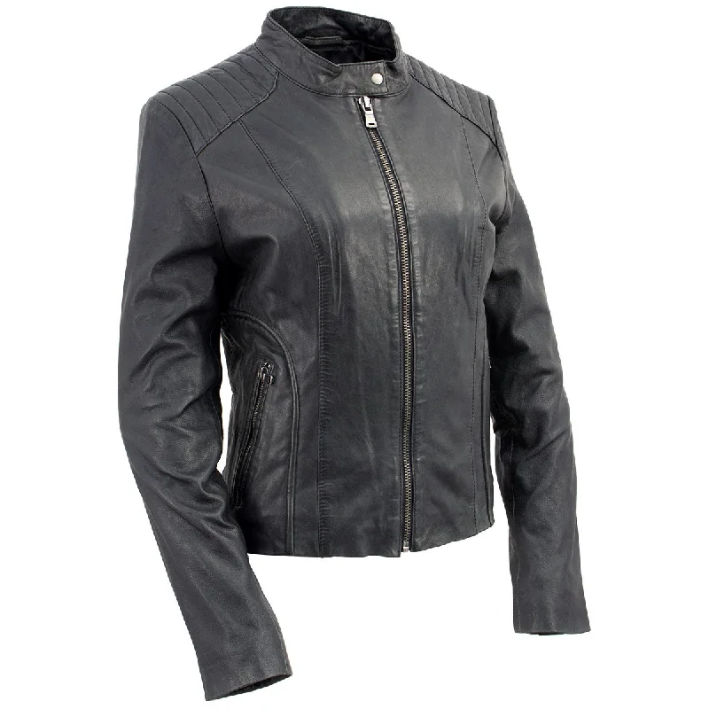 Women's moto jackets with a lace - up front for a unique and stylish touchMilwaukee Leather Vintage SFL2814 Women's Black Leather Motorcycle Style Fashion Jacket Women's moto jackets with a lace - up front for a unique and stylish touchMilwaukee Leather Vintage SFL2814 Women's Black Leather Motorcycle Style Fashion Jacket