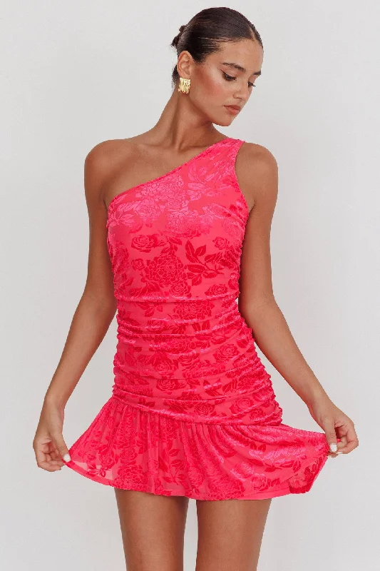 Empire Waist Women Dress to Accentuate the Bust and Conceal the WaistMystery Of Love One Shoulder Mini Dress Fuchsia Empire Waist Women Dress to Accentuate the Bust and Conceal the WaistMystery Of Love One Shoulder Mini Dress Fuchsia